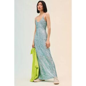 Anthropologie Let Me Be Scoop-Neck Deco Shine Dress